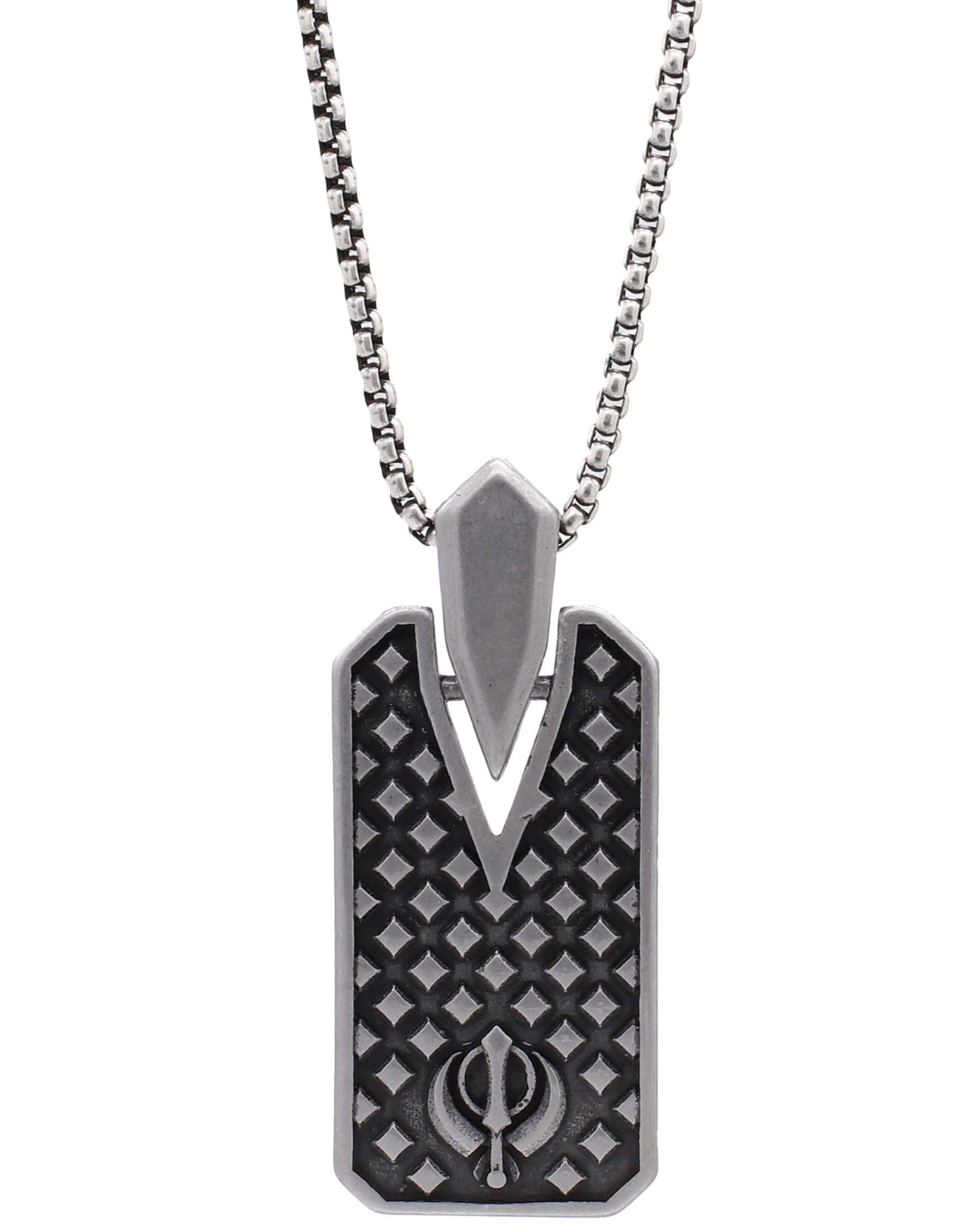A Khanda pendant on a chain