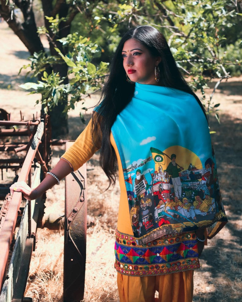 A colorful Punjabi community scarf